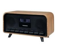 Radio-réveil Bluetooth - THOMSON - Vintage Cosy - 30W, Radio FM, Double alarme, Écran LCD, Chargeur USB-C, Alim. 230V Marron G