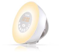 CGV Radio réveil CR ARUNA - Simulateur d'aube/crépuscule, DAB+/FM/Web, Ambiances - Blanc