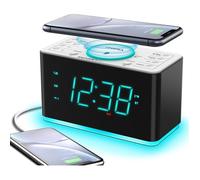 Radio Réveil Chargeur Sans Fil Ultra - Rapide 15W Avec Bluetooth Port De Charge Usb Double Alarme Minuterie De Sommeil[RR23]