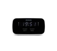 Radio-réveil CRU-19BK noir avec chargement USB et affichage LED graduable