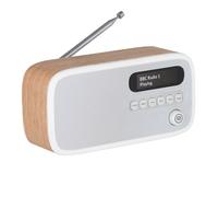 VQ Dexter Radio Bluetooth Dab/Dab+ avec Finition en Bois Premium - Radio Réveil Numérique avec Réglage Double Alarme, FM, Antenne, 4,5 Heures D’autonomie Grâce à la Batterie Intégrée et 60 Préréglées