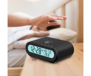 Radio-réveil digital avec veilleuse, blanc