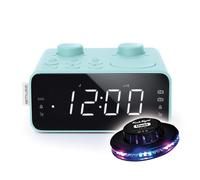 RADIO REVEIL DOUBLE ALARME M-17-CB coloris bleu - Double alarme, Réglage num. FM/MW PLL - 6 stations préréglées, OVNI LED