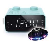 RADIO REVEIL DOUBLE ALARME M-17-CB coloris bleu - Double alarme, Réglage num. FM/MW PLL - 6 stations préréglées, OVNI LED Bleu G