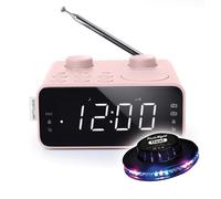 RADIO REVEIL DOUBLE ALARME M-17-CPK coloris rose - Double alarme, Réglage numérique FM/MW PLL - 6 stations préréglées, Ovni