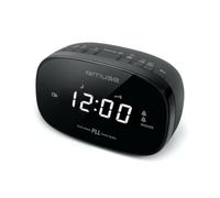 Radio REVEIL Double Alarme Muse M-155-CR - Afficheur Blanc - Radio PLL FM - Double Alarme