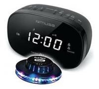 RADIO REVEIL DOUBLE ALARME MUSE M-155-CR - Afficheur blanc - Radio PLL FM - Double alarme - Jeu de lumière Soucoupe OVNI LED