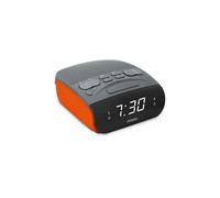 Metronic Radio-réveil 477034 Double alarme Tuner AM/FM Gris Orange