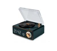 Bigben Interactive Enceinte Bluetooth réveil en forme de tourne-disque vert foncé