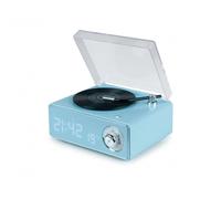Bigben Interactive Enceinte Bluetooth Réveil BTTDMINIBL en forme de tourne-disque Bleu