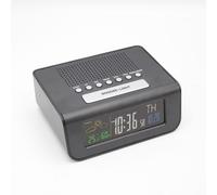FISHTEC - Radio-Réveil Multifonction - Station Météo - Tendances Météorologies - Écran LCD 4 Couleurs - Radio FM à Recherche Auto - 30 Stations Enregistrables - Fonction Sleep, Snooze - 7 Langues