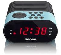 Radio-réveil FM avec minuterie de sommeil et fonction d’alarme double Lenco CR-07 Blue Bleu-Noir Bleu-Noir G
