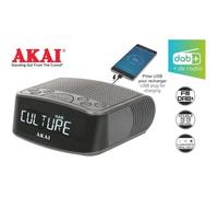 RADIO-REVEIL FM/DAB+ AVEC PRISE USB POUR RECHARGE DE TÉLÉPHONE - NOIRE - AKAI