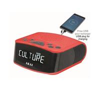 Radio-réveil FM/DAB+ avec prise USB pour recharge - AKAI - Rouge
