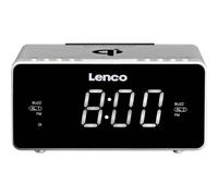 Radio-réveil FM stéréo avec USB et chargeur de smartphone sans fil Qi CR-550SI Argent