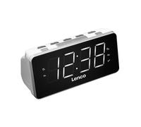 Radio-réveil FM PLL Grand et Clair avec Écran LED 1.8 et Double Alarme Blanc