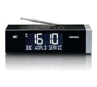 Radio-réveil FM stéréo avec horloge à commande radio et entrée AUX CR-640BK Noir-Argent