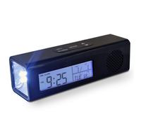 Radio reveil fm torche led temperature date jour snooze soft touch