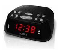 Haeger Radio-réveil Snooze – AM/FM, numérique, fonctions Snooze et Sleep – Noir
