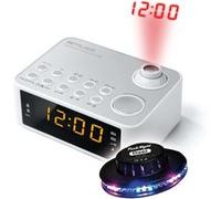 RADIO REVEIL HEURE PROJETEE M-178-PW - blanc - Double alarme - Projection de l'heure - Radio PLL 2 gammes FM/MW, OVNI LED