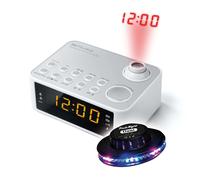 RADIO REVEIL HEURE PROJETEE M-178-PW - blanc - Double alarme - Projection de l'heure - Radio PLL 2 gammes FM/MW, OVNI LED