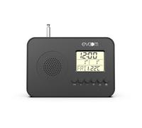 Radio réveil intelligent EVOOM LEKIO avec affichage de la date, heure, température et humidité - Noir