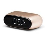 Lexon Mini-réveil MINUT – écran VA LCD, tactile, snooze, rechargeable, aluminium – Or