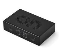 Lexon Flip Premium Réveil réversible et Rechargeable, à écran VA LCD, Faces on/Off, Snooze, Contrôle Tactile, en Aluminium - Noir