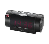 Radio-réveil LED Clatronic MRC 832 P - Noir - Projection de l'heure - AM/FM