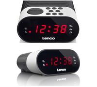 Radio-réveil - LENCO - CR-07 - FM PLL - Écran LED rouge - Double alarme - Snooze - Blanc