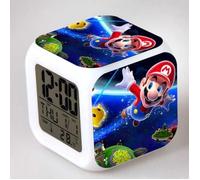 RADIO REVEIL Modèle: M - Mignon Led Réveil Despertador Numérique Super Infantile Mario Reloj Reveil Personnage De Dessin Animé Carré