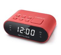 Radio-réveil MUSE M-10 Rouge - 20 stations FM - Double alarme - LED blanc 0,6 pouces