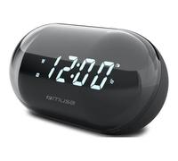 Muse Radio-réveil M-15 GL – PLL FM, Double alarme, Afficheur LED blanc – Noir