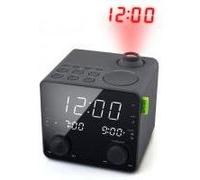 Muse – Radio-réveil M-189 P – Double alarme, Radio FM, USB pour charge, Projection réglable