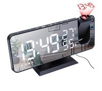 Radio-réveil - NAPASA - Miroir LED - Projection de l'heure - Affichage température et humidité - FM 76-108 MHz