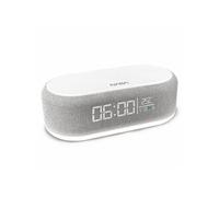 Radio Reveil NASA SPC400 Enceinte Bluetooth Haut-Parleur 5W x2 Charge Sans Fil 15W - Gris