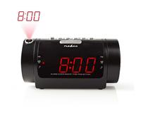 Radio-réveil numérique | Affichage LED | Projection de l'heure | AM / FM | Fonction Snooze | Minuteur de sommeil | Nombre d'alarmes : 2 | Noir