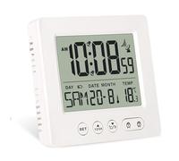 Radio-réveil numérique avec thermomètre, lumière calendrier, température, horloge radio, affichage hebdomadaire, affichage de la date, deux alarme indépendante, réglage automatique, heure