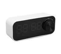 Radio-Réveil Numérique, Haut-parleur Horloge Numérique avec Affichage LED Double Réveil Modes de Lecture Multiples Radios-réveils pour Chambre 2,4 X 5,6 Pouces (Blanc)