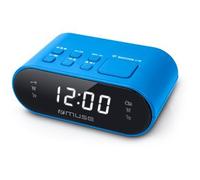 Radio-réveil numérique Muse M-10 BL FM PLL double alarme LED 24h Bleu