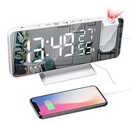 Radio-réveil numérique - ZGEER - Modèle à projection - Chargeur USB - Écran LED - Minuteur intégré
