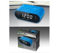 RADIO-RÉVEIL PLL DOUBLE ALARME BLEU horloge 24h
