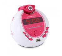 Metronic Radio-réveil pour enfant 477022 MP3 USB Projection Blanc/Violet