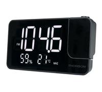 Radio-réveil projecteur - THOMSON - Noir - Radio FM, Température, Humidité, Double alarme, USB-C, Alim. 230V
