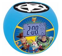 Lexibook, Toy Story, Woody & Buzz, Réveil-projecteur, avec Fonction Alarme et répétition Snooze, veilleuse avec minuterie, écran LCD, à Piles, Bleu, RL975TS