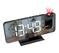 Radio Réveil Projection Plafond, Modèle Projection LED Miroir, 2 Alarmes Snooze Pour Chambre Adultes Enfants