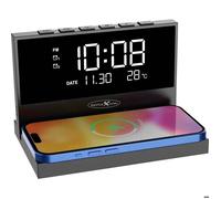 Reflexion Radio-réveil FM ACW2188 - Chargeur sans fil, grand écran, 2 alarmes, USB