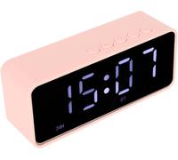 Radio-réveil SmartSet avec Haut-Parleur,Station de Charge/chargeurs de Téléphone,Port USB-Rose-12 x 5 x 3,5 cm