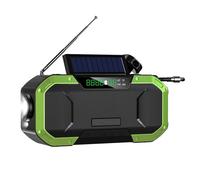 Radio-réveil solaire à manivelle avec batterie externe 5 000 mAh, IPX6