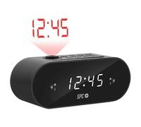 Radio-réveil SPC Frodi Max avec projection - Écran LED à luminosité réglable - Bouton Snooze -